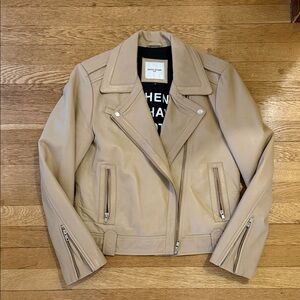 Cream Leather Jacket